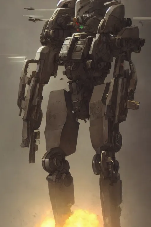 Image similar to a full body shot of a mech soldier holstering his rifle, Artstation, Artstation Trending, Pinterest, Deviant Art, cinematic, concept art, 8k, cgsociety, hyper detailed, ultra realistic, illustration, epic, high resolution, post processing, high quality, unreal engine, digital art, very coherent, octane render, art by Yi Yang artstation + StTheo + Alan Van Ryzin,-W 512