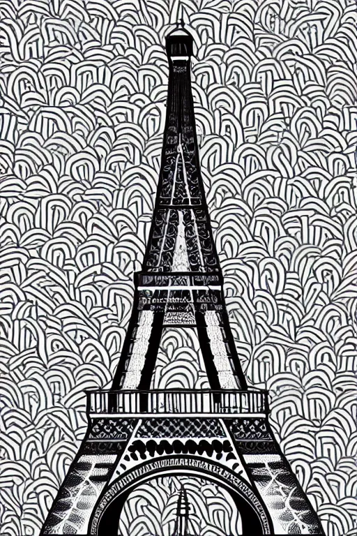 Image similar to minimalist boho style art of the eiffel tower, illustration, vector art