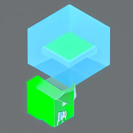 Image similar to a profile picture of a twitter account about stable diffusion featuring a green color palette and 3 d rendered computer