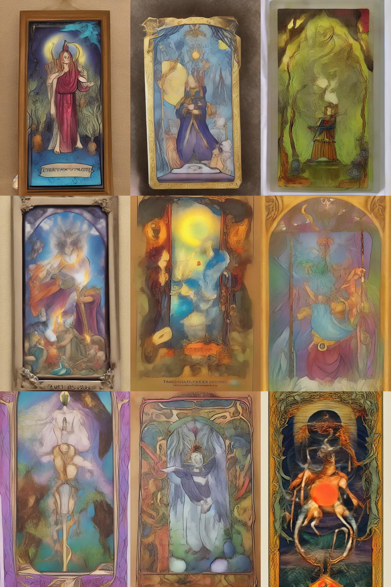 Prompt: frame for fantasy tarot cards