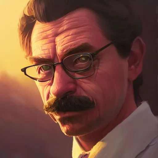 Image similar to highly detailed portrait ned flanders, in gta v, stephen bliss, unreal engine, fantasy art by greg rutkowski, loish, rhads, ferdinand knab, makoto shinkai and lois van baarle, ilya kuvshinov, rossdraws, tom bagshaw, global illumination, radiant light, detailed and intricate environment