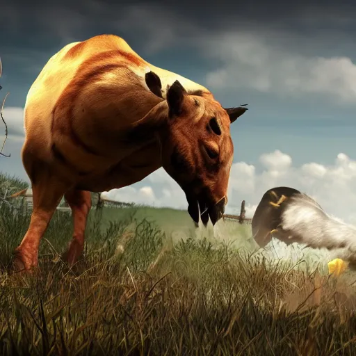 Prompt: screenshot of a fighting video game starring realistic animals