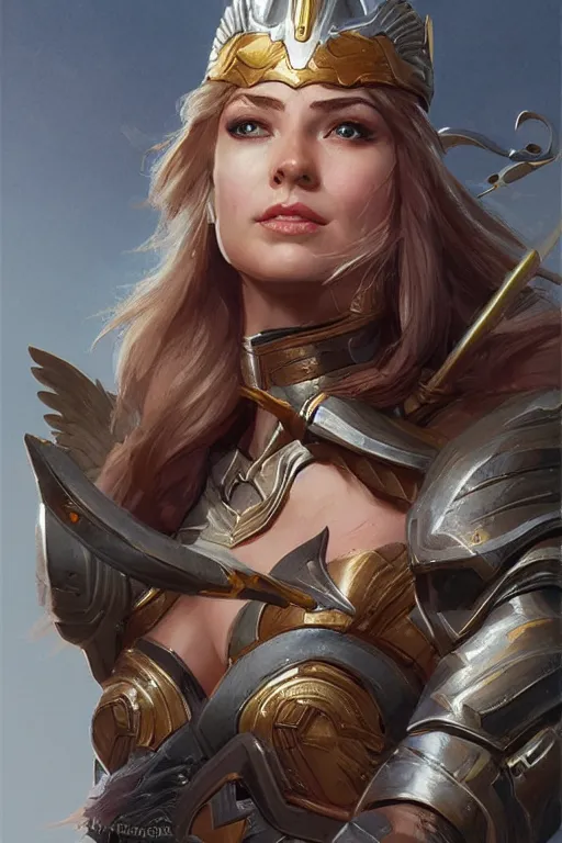 Image similar to amazon valkyrie athena, d & d, fantasy, portrait, highly detailed, headshot, digital painting, trending on artstation, concept art, sharp focus, illustration, art by artgerm and greg rutkowski and magali villeneuve