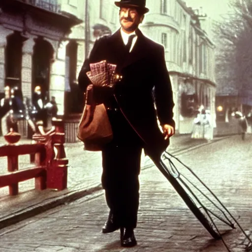 Prompt: Sean Bean as Bert in Mary Poppins, movie still, photograph