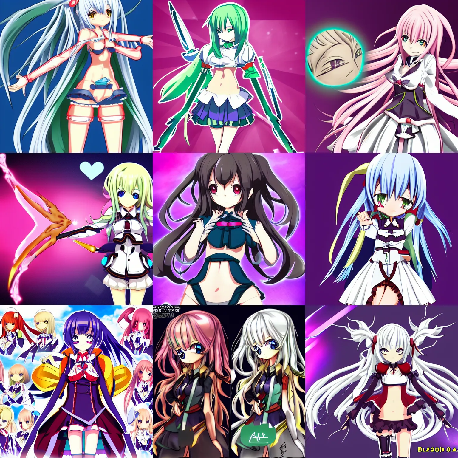 Prompt: anime android girl, character sprite, blazblue