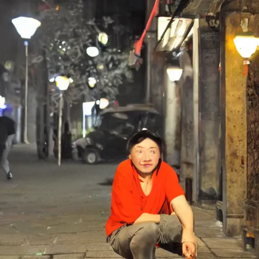 Image similar to Chinese peasant in Shanghai at night