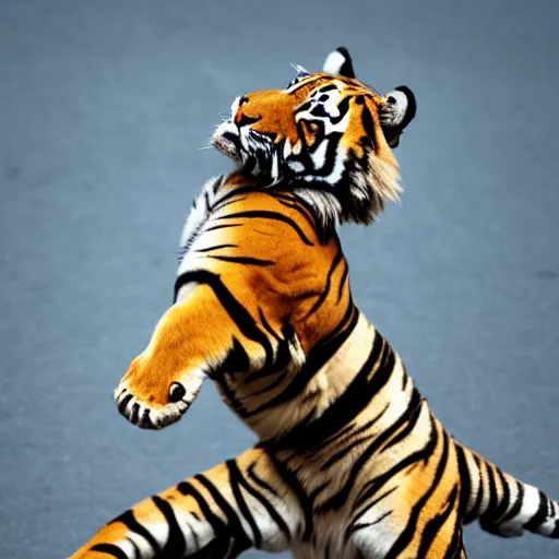 Prompt: a tiger ballerina, award winning photograph, ESPN, Olympics, 60mm