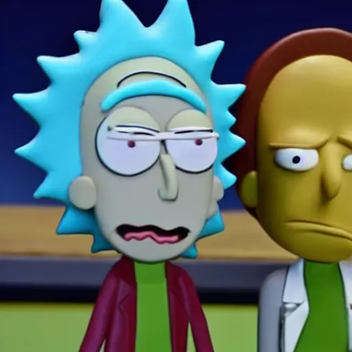 Image similar to Rick and Morty clay animation 4K quality