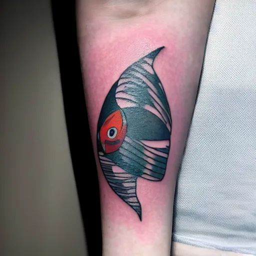 Prompt: tattoo of the windfish from zelda links awakening silhouette