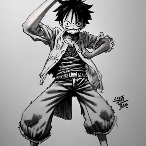 Image similar to luffy by kim jung gi