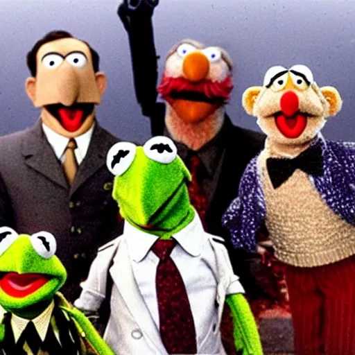 Prompt: the muppets in saving private ryan