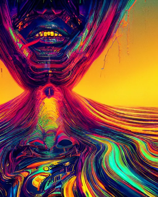 Image similar to acid trip. intricate abstract. intricate artwork. by tooth wu, wlop, beeple, dan mumford. mulholland drive by david lynch, dune by david lynch, octane render, trending on artstation, greg rutkowski very coherent symmetrical artwork. cinematic, hyper realism, high detail, octane render, 8 k, iridescent accents