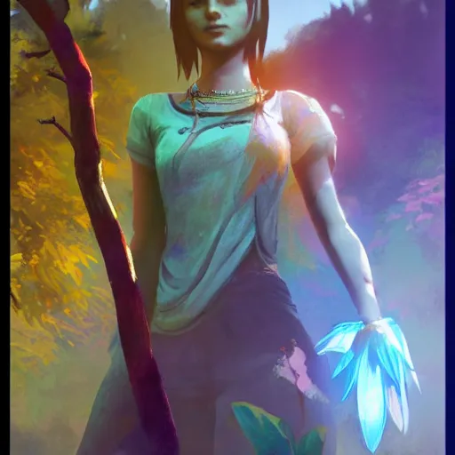 Image similar to an indian fairy, style game life is strange true colors square enix, trending on artstation, painted by greg rutkowski, render with game the last of us parte ii details