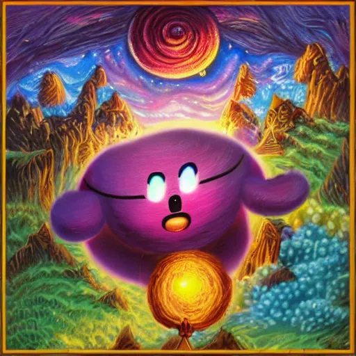 Prompt: kirby's epic yarn in the style of anato finnstark