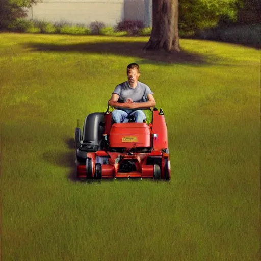 Image similar to a nuclear powered lawn mower, artstation hall of fame gallery, editors choice, #1 digital painting of all time, most beautiful image ever created, emotionally evocative, greatest art ever made, lifetime achievement magnum opus masterpiece, the most amazing breathtaking image with the deepest message ever painted, a thing of beauty beyond imagination or words