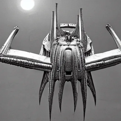 Prompt: an ariplane designed by giger.