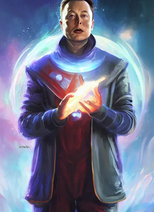 Prompt: elon musk as a electric space mage by vladimir volegov and alexander averin and peder mørk mønsted and ross tran and raphael lacoste