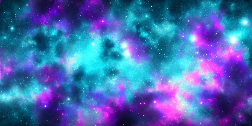 Prompt: ultra detail, the universe, teal and purple, sci - fi, cinematic