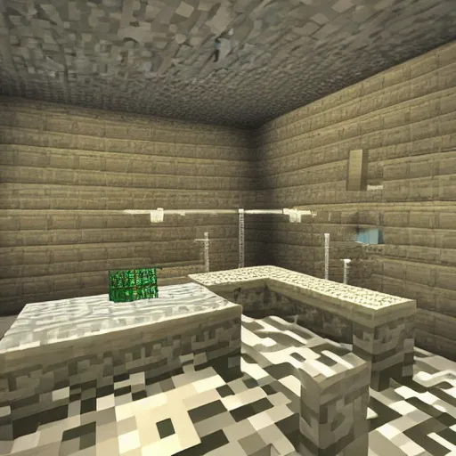 Image similar to an image of a laboratory in minecraft