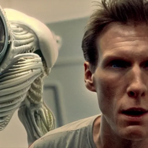 Image similar to Live Action Still of Jerma in Alien (film), real life, hyperrealistic, ultra realistic, realistic, highly detailed, epic, HD quality, 8k resolution, body and headshot, film still