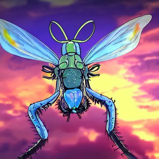 Prompt: lord of the fly's during covid, anime, 4 k, still