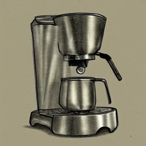 Image similar to pencil sketch of an espresso machine