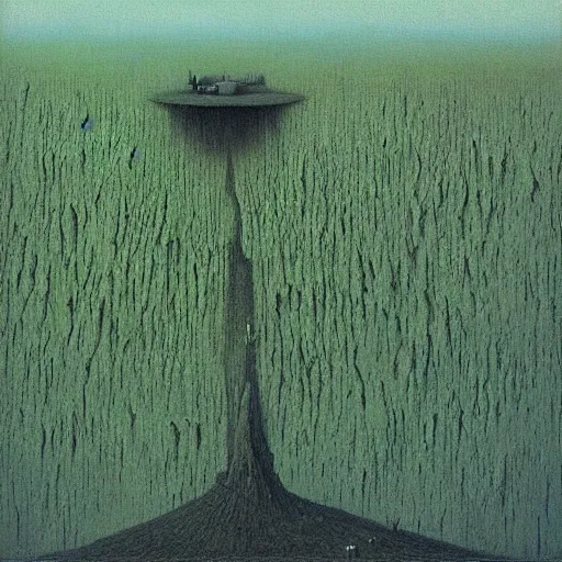 Prompt: landscape made of green jelly by Beksinski