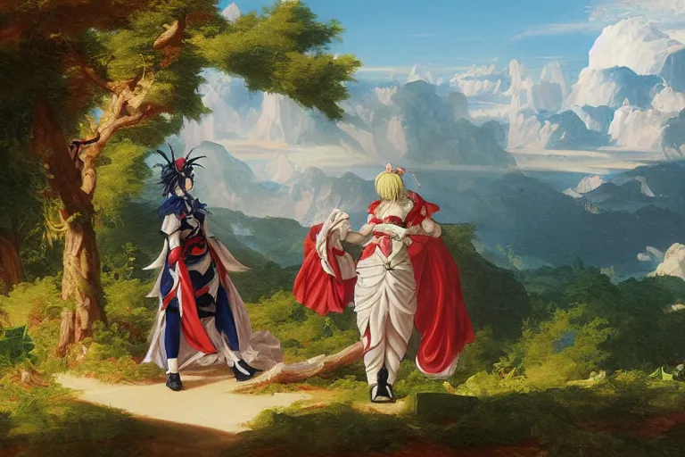 Prompt: animefest dallas, painting by thomas cole