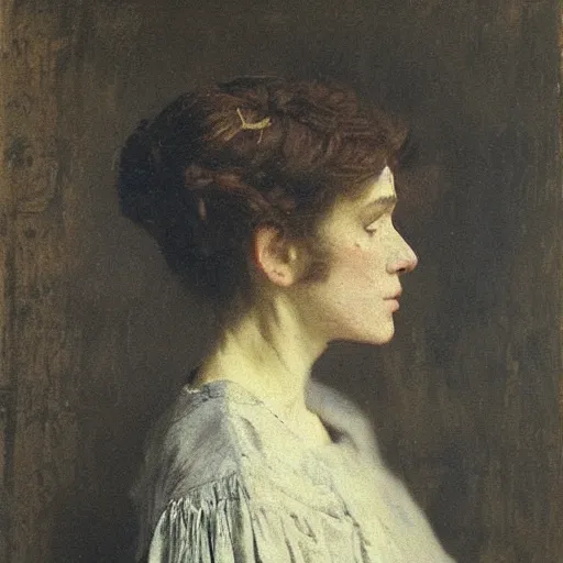 Prompt: portrait of a ghost by alfred stevens