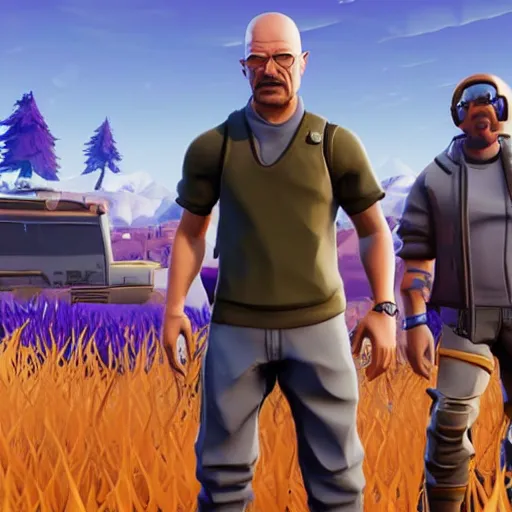 Image similar to screenshot of walter white in fortnite