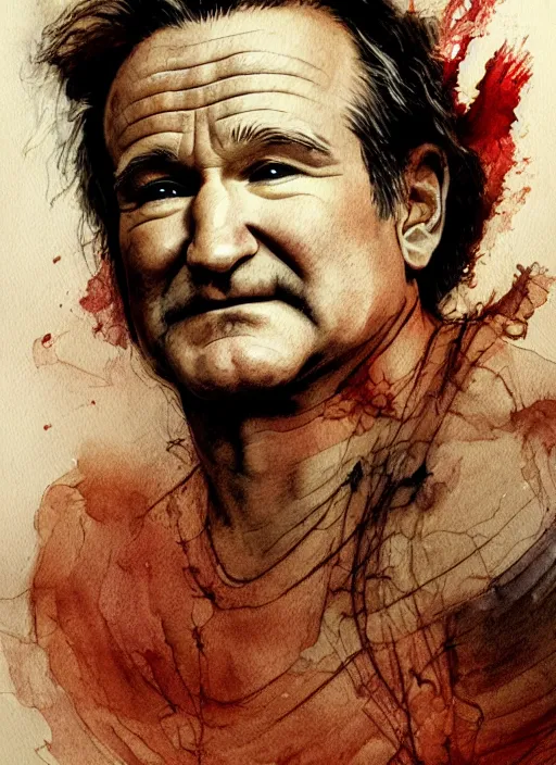 Image similar to portrait, Robin Williams in the Fisher King, watercolor, dramatic lighting, cinematic, establishing shot, extremely high detail, foto realistic, cinematic lighting, pen and ink, intricate line drawings, by Yoshitaka Amano, Ruan Jia, Kentaro Miura, Artgerm, post processed, concept art, artstation, matte painting, style by eddie mendoza, raphael lacoste, alex ross