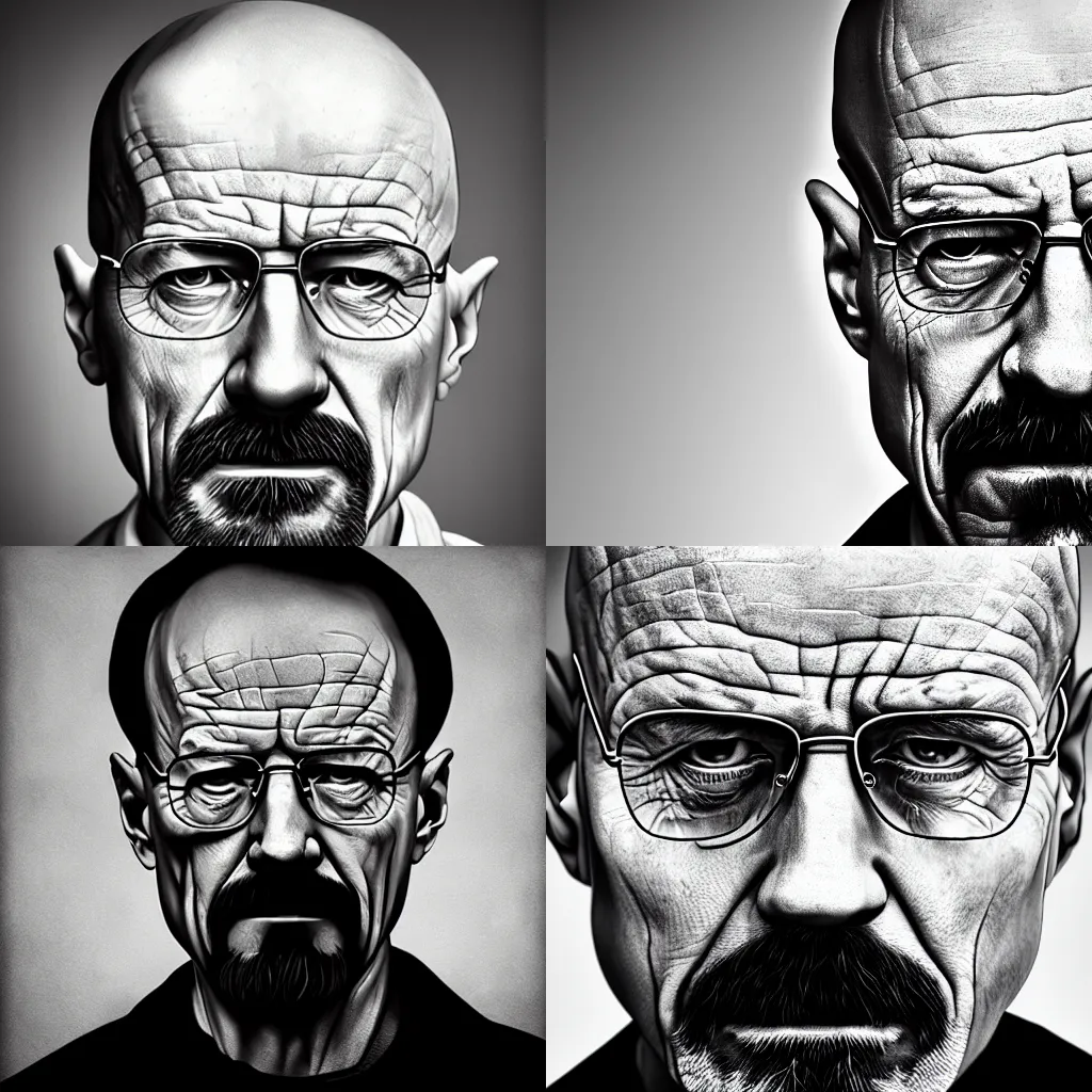 Prompt: portrait of Walter White in the style of Lee Jeffries, award-winning, detailed, 82 mm sigma art, close up