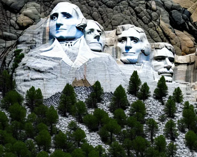 Image similar to 4 k hd, high resolution photograph of mount rushmore, shot with sigma f / 4. 2, 2 5 0 mm sharp lens, wide shot, volumetric lighting, high level texture render, unreal engine