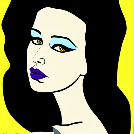 Image similar to jennifer lawrence as the bride of frankenstein, patrick nagel art style