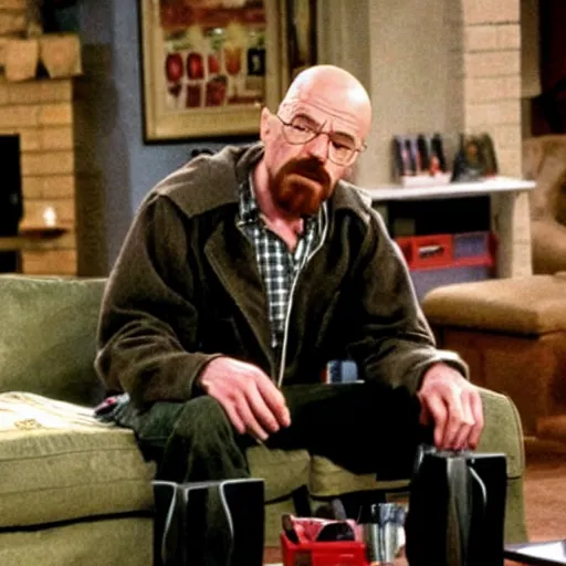 Prompt: Walter White on the set of Friends