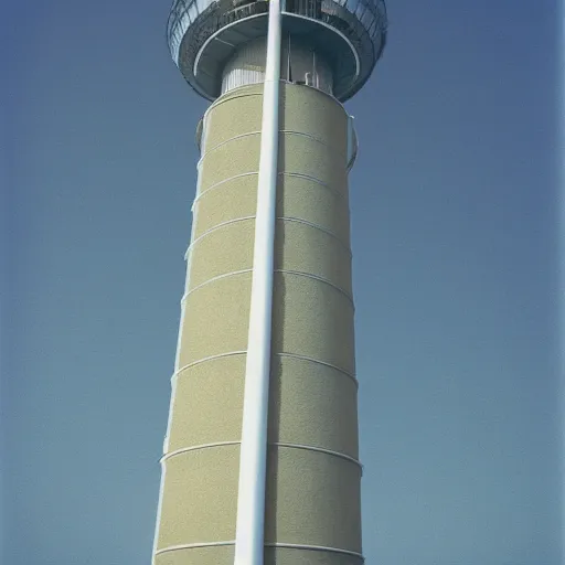 Image similar to a film photo of a windtower, Kodak gold 200 film