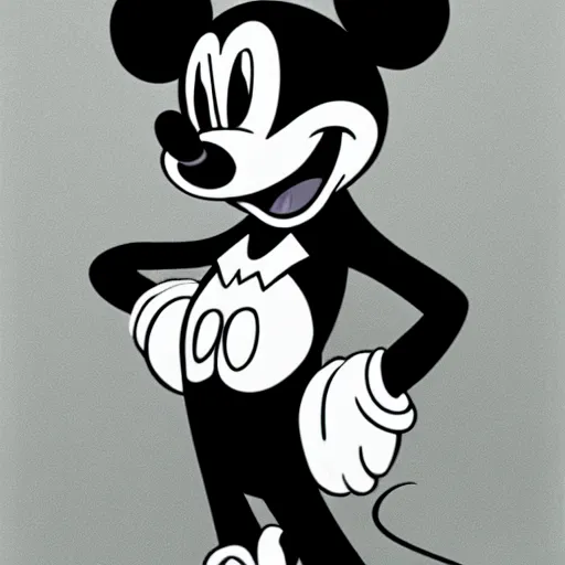 Image similar to Mickey Mouse in the style of Tim Burton