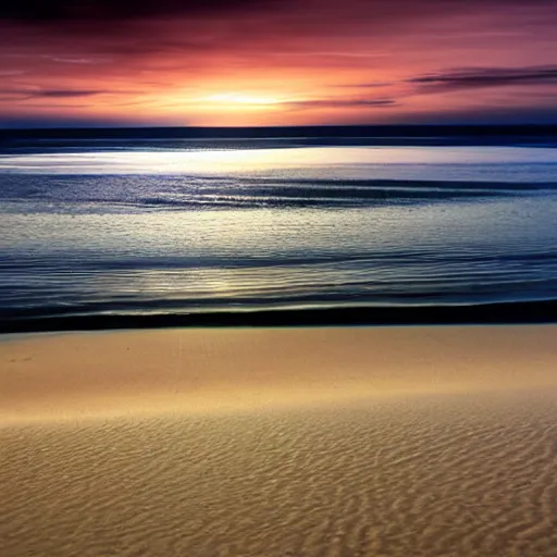 Image similar to the night sun illuminates the shores of the sea desert