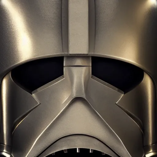 Image similar to realistic templar knight helm design inspired by darth vader, epic scale, character concept art, face symmetry, intricate accurate details, artstation trending, octane render, cinematic color grading, soft light, rule of thirds, golden ratio, like a professional model, cinematic, 8 k, clear.