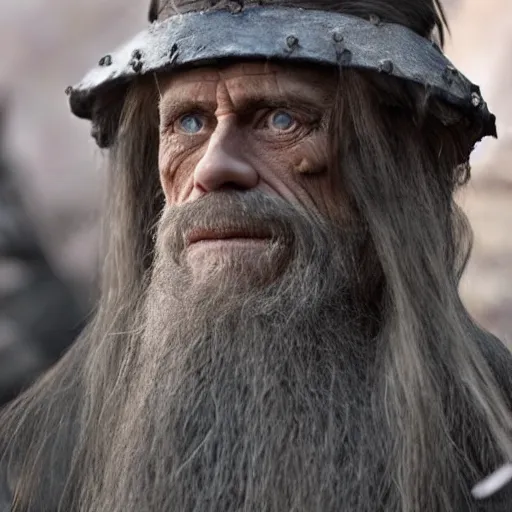Image similar to willem dafoe in the role of gendalf the grey