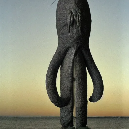 Image similar to squidward as a dark souls boss by louise bourgeois