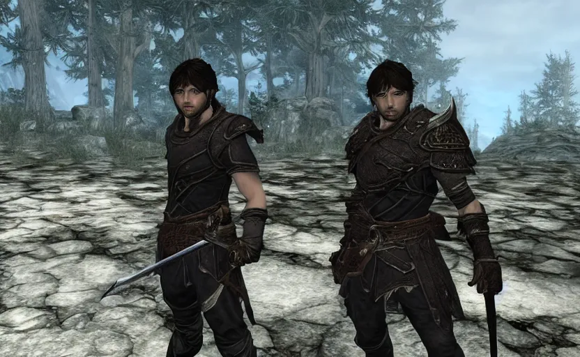 Prompt: The Shield hero in skyrim