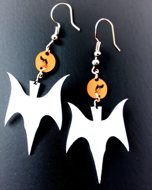 Image similar to spooky bat, 2 d lasercut earrings,