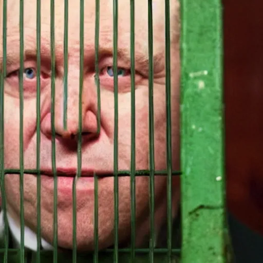 Image similar to scene from the green mile of boris johnson behind bars, photorealistic, highly detailed 8 k