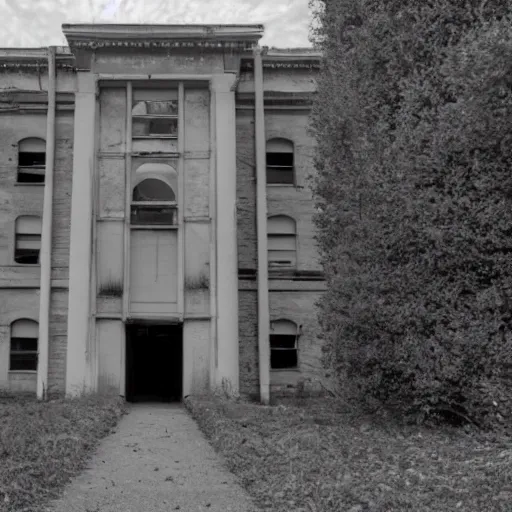 Image similar to a haunted asylum, cctv, found footage