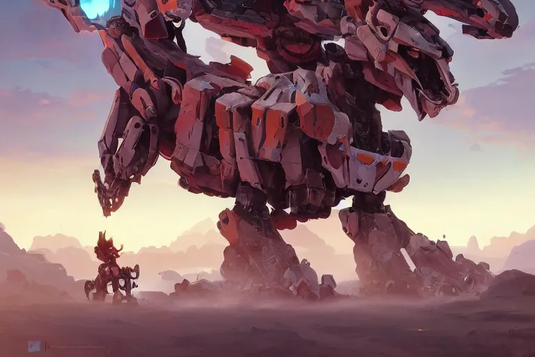 Image similar to rockbreaker machine mecha animal beast robot of horizon forbidden west horizon zero dawn bioluminiscence, behance hd by jesper ejsing, by rhads, makoto shinkai and lois van baarle, ilya kuvshinov, rossdraws global illumination