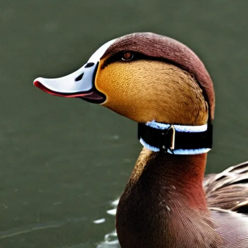 Image similar to a duck with a choker