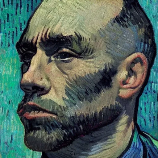 Image similar to Joe Rogan portrait by Van Gogh