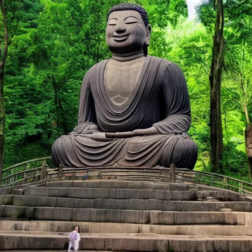 Image similar to leshan giant buddha as winnie the pooh