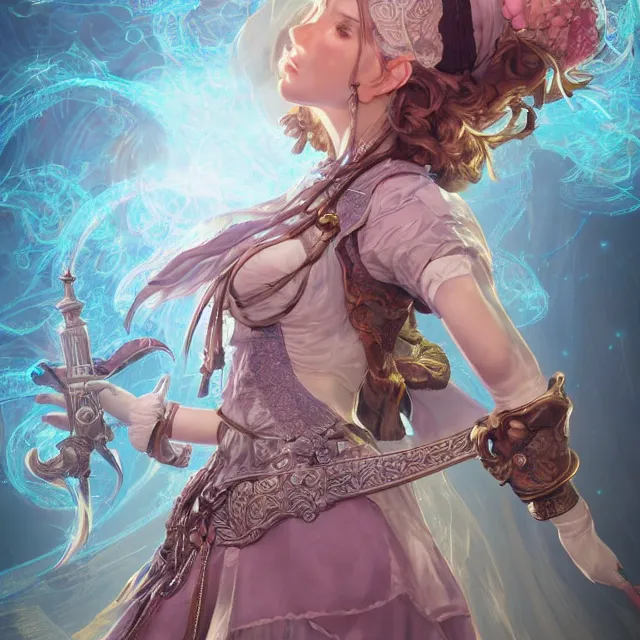 Image similar to studio portrait of neutral good colorful female cleric bard healer as absurdly beautiful, elegant, young skinny gravure idol, ultrafine realistic face illustration by kim jung gi, irakli nadar, intricate linework, sharp focus, bright colors, matte, octopath traveler, final fantasy, unreal engine highly rendered, global illumination, radiant light, intricate environment